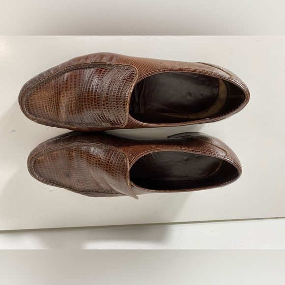 FLORSHEIM Imperial Loafer Mens Sz 11 Brown Dress Shoes Alligator Exotic Leather - Picture 4 of 12